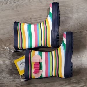 Sun Squad Stripped Rainboots Size 7/8